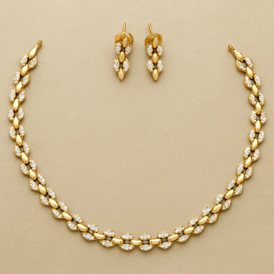 ARTIFICAL JULARU Brass, Copper Gold-plated Gold Jewel Set (Pack of 1)
