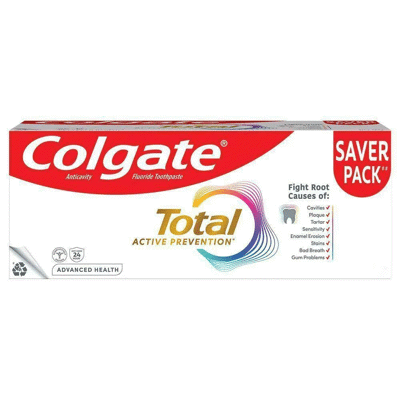 Colgate Total 280 gm (2 x 140gm) Advanced Health Anti-Germ Toothpaste, Tooth Paste with 24-Hour Anti-Germ Prevention, Whole Mouth Health