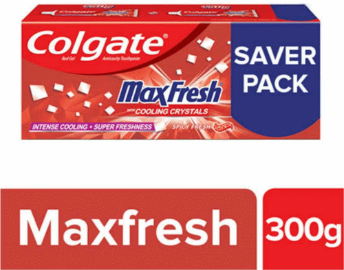 Colgate Max Fresh Red Gel paste with cooling crystals & Spicy Fresh Toothpaste (300 g )