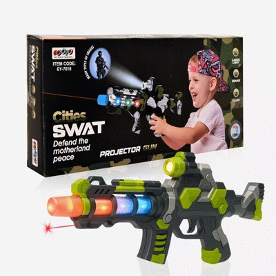 Gooyo GY-7018 Projector Toy Gun with 3D Multi Projections, Vibrant Light & Sound Effects
