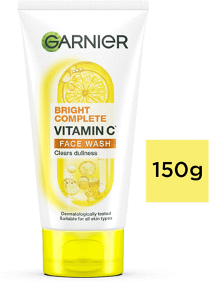 GARNIER Bright Complete Vitamin C  | Cleanser for Brighter and Glowing Skin Face Wash (150 g)