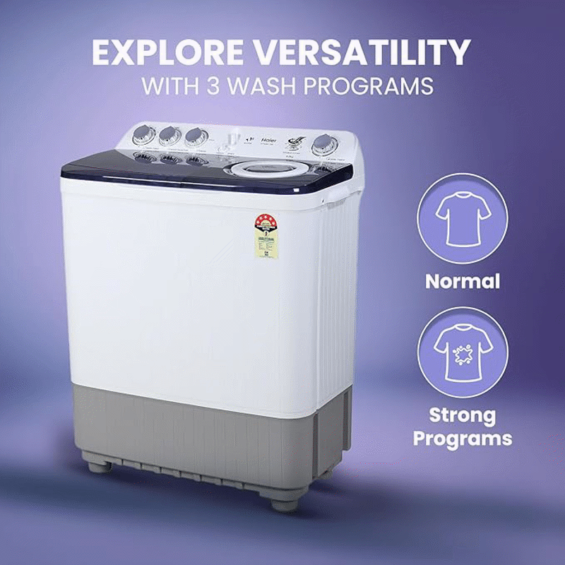 Haier 8 kg 5 Star Vortex pulsator Semi Automatic Top Load Washing Machine (HTW80-186,Burgundy)