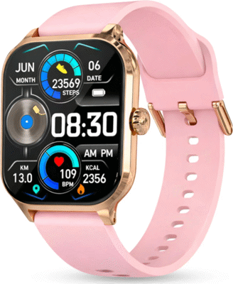 LAXASFIT H9 PRO MAX (1.83) Display Bluetooth Calling, AI Voice Smartwatch (Pink Strap, FREE)