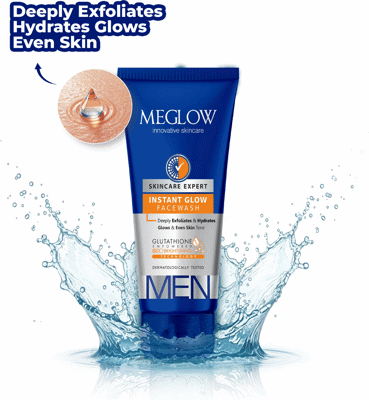meglow Instant Glow Facewash For Daily Use with Vitamin E for Healthier & Brighter Skin Face Wash (70 g)