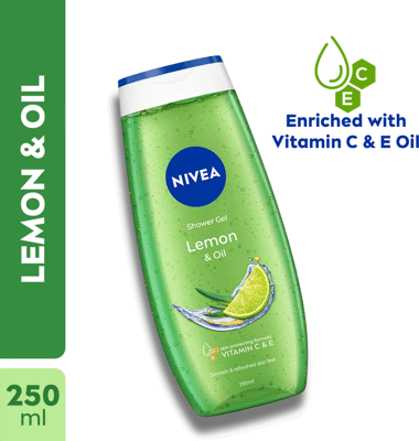 NIVEA Lemon & Oil Shower Gel - With Refreshing Scent, Body Wash For Men & Women (250 ml)