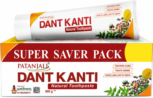 PATANJALI Dant Kanti For Strong Teeth & Gums, Prevents Bad Breath Toothpaste (800 g, Pack of 4)