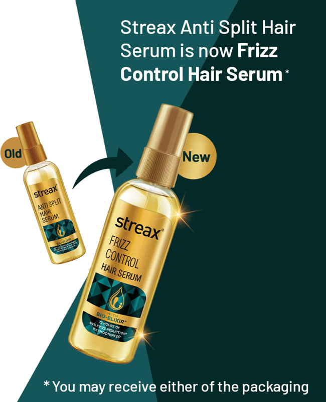 Streax Frizz Control Hair Serum | Anti-Frizz Hair Serum enriched with Walnut Oil & Vitamin E  45 ml